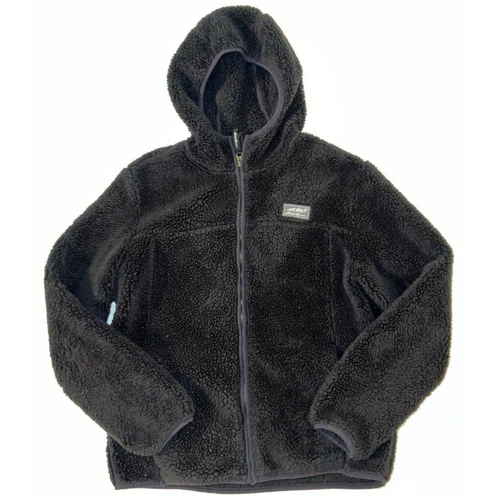 Girls Eddie Bauer Black Fleece Plush Full-Zip Up Jacket XL Size 14-16 (Womens S)